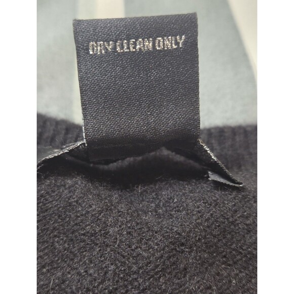 Peck And Peck Luxury 100% Cashmere Black L Crew Neck Cold Shoulder Sweater A26.1 - Picture 6 of 7